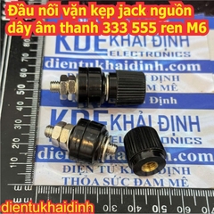 Cặp 2 Đầu nối vặn kẹp jack nguồn dây âm thanh audio 333 555 ren M6 màu đen đỏ kde0633