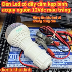 Đèn Led có dây cắm kẹp bình acquy nguồn 12Vdc màu trắng 3W 5W kde0712