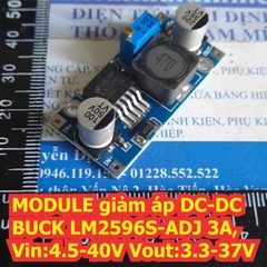 MODULE giảm áp DC-DC, BUCK LM2596S-ADJ 3A, Vin:4.5-40V Vout:3.3-37V kde0021
