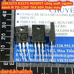 2SK3237 K3273 MOSFET công suất nguồn kênh N TO-220F 70A 60V tháo máy kde0055