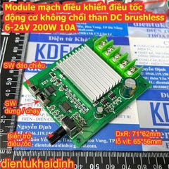 Module mạch điều khiển điều tốc động cơ không chổi than DC brushless 6-24V 200W 10A kde0082
