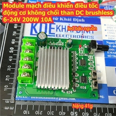 Module mạch điều khiển điều tốc động cơ không chổi than DC brushless 6-24V 200W 10A kde0082