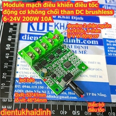 Module mạch điều khiển điều tốc động cơ không chổi than DC brushless 6-24V 200W 3A kde0083