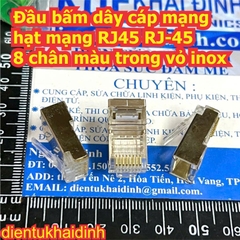 Đầu bấm dây cáp mạng hạt mạng RJ45 RJ-45 8 chân màu trong vỏ inox kde0100