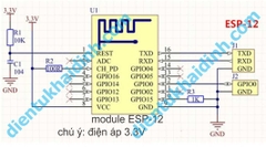 module wifi ESP8266-ESP-12, không socket, anten on board kde0137