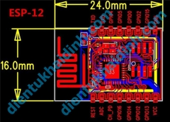module wifi ESP8266-ESP-12, không socket, anten on board kde0137