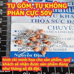 Tụ gốm tụ không phân cực nhỏ 2.54mm 50V đủ giá trị kde0149