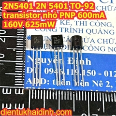 2N5401 2N 5401 TO-92 transistor nhỏ PNP 600mA 160V 625mW kde0183