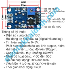Module Cảm Biến Khí dễ cháy MQ2 MQ-2 khí hidro, propan… kde0295