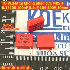 TỤ WIMA tụ không phân cực MKP 10 4 0.1/400 100nF 0.1uF 104 400V D= 10mm 15mm kde8432