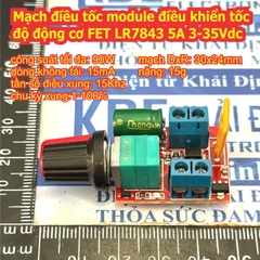 Mạch điều tốc module điều khiển tốc độ động cơ PWM 1.8-15V 2A 6-28V 3A 5A 3-35Vdc có công tắc kde0354