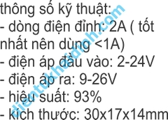 Module nâng tăng áp DC-DC BOOST 2A 2577 MT3608 input: 2.0-24V cổng microUsb / type-C output: 5-28V KDE0366