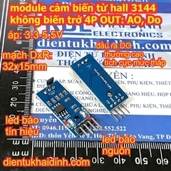 Module cảm biến từ hall 3144 không biến trở 4P OUT: AO, DO kde0371