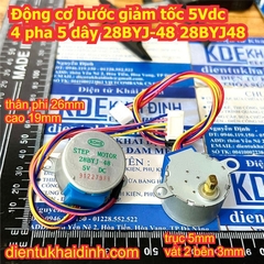 Động cơ bước giảm tốc 5Vdc 4 pha, 5 dây 28BYJ-48 28BYJ48 kde0382