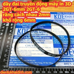 Vòng Dây đai truyền động máy in 3D 2GT-6mm 2GT-6 chu vi 200mm 280mm 400mm 852mm kde0385