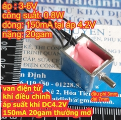 van điện tử khí điều chỉnh áp suất khí DC4.2V 150mA 20gam thường mở kde0392