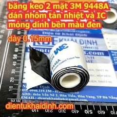 băng keo 2 mặt 3M 9448A dán nhôm tản nhiệt và IC dính bền màu trắng / đen nhiều cỡ kde0447