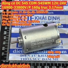 động cơ DC Johnson 545 V060019 12V-36V 6000-18000V/P CDM-545WM 12V-24V 16900-33800V/P 165g trục 3.17mm kde4879