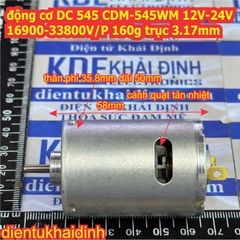 động cơ DC Johnson 545 V060019 12V-36V 6000-18000V/P CDM-545WM 12V-24V 16900-33800V/P 165g trục 3.17mm kde4879