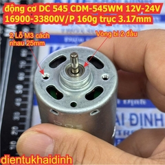 động cơ DC Johnson 545 V060019 12V-36V 6000-18000V/P CDM-545WM 12V-24V 16900-33800V/P 165g trục 3.17mm kde4879
