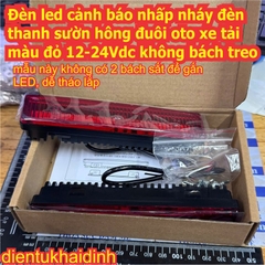 2 cái Đèn led cảnh báo nhấp nháy đèn thanh sườn hông đuôi oto xe tải màu đỏ 12-24Vdc kde0542