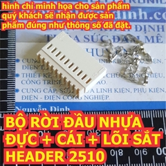 Bộ rời đầu nhựa ĐỰC CÁI LÕI SẮT JACK CẮM header 2.54mm 2510 KF2510 chân thẳng 2P ~ 10P kde0580