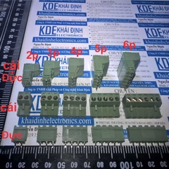 DOMINO cầu đấu đầu vặn nối dây 2EDG5.08 5.08MM chân thẳng bộ ĐỰC + CÁI 2P ~ 12P kde0589