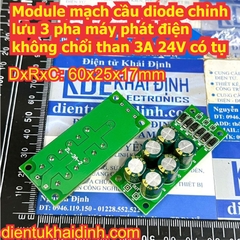 Module mạch cầu diode chỉnh lưu 3 pha máy phát điện không chổi than 3A 24V kde0888