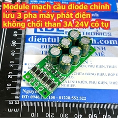 Module mạch cầu diode chỉnh lưu 3 pha máy phát điện không chổi than 3A 24V kde0888