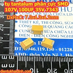 Tụ tantalum có phân cực SMD 107E 100UF 25V 107V 35V D7343 7.3x4.3mm kde5770