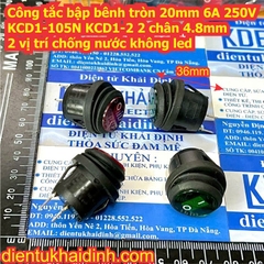 Công tắc bập bênh tròn 20mm 6A 250V KCD1-105N KCD1-2 2 / 3 chân 4.8mm 2 vị trí chống nước Không / có led kde1068
