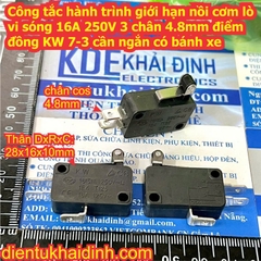 Công tắc hành trình giới hạn nồi cơm lò vi sóng 16A 250V 3 chân 4.8mm điểm đồng KW 7-0 7-1 7-9 7-3 7-2 kde1071