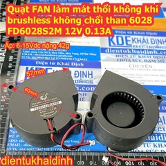 Quạt FAN làm mát thổi không khí brushless không chổi than 6028 FD6028S2M 12V 0.13A kde1124