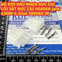 Bộ RỜI ĐẦU NHỰA ĐỰC CÁI LÕI SẮT ĐỰC CÁI HEADER jack 63080 6.3mm 300V 8A 2P ~ 15P kde1249