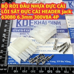 Bộ RỜI ĐẦU NHỰA ĐỰC CÁI LÕI SẮT ĐỰC CÁI HEADER jack 63080 6.3mm 300V 8A 2P ~ 15P kde1249