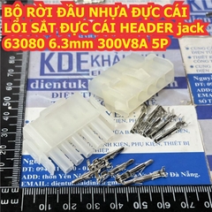 Bộ RỜI ĐẦU NHỰA ĐỰC CÁI LÕI SẮT ĐỰC CÁI HEADER jack 63080 6.3mm 300V 8A 2P ~ 15P kde1249