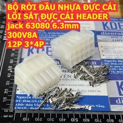 Bộ RỜI ĐẦU NHỰA ĐỰC CÁI LÕI SẮT ĐỰC CÁI HEADER jack 63080 6.3mm 300V 8A 2P ~ 15P kde1249