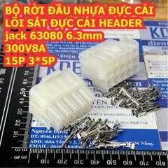 Bộ RỜI ĐẦU NHỰA ĐỰC CÁI LÕI SẮT ĐỰC CÁI HEADER jack 63080 6.3mm 300V 8A 2P ~ 15P kde1249