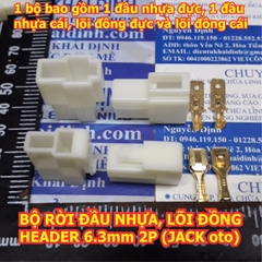 Bộ RỜI ĐẦU NHỰA ĐỰC CÁI, LÕI ĐỒNG ĐỰC CÁI HEADER 6.3mm jack oto ô tô các loại 1P ~ 12P kde1702