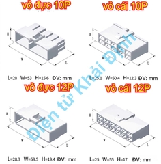 Bộ RỜI ĐẦU NHỰA ĐỰC CÁI, LÕI ĐỒNG ĐỰC CÁI HEADER 6.3mm jack oto ô tô các loại 1P ~ 12P kde1702