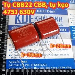 Tụ CBB22 CBB, tụ kẹo tụ nâu đỏ 475J 400V hoặc 630V kde1764