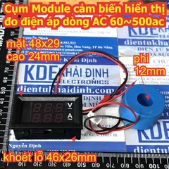 Cụm Module hiển thị cảm biến đo điện áp dòng AC 60~500ac loại 10A / 50A / 100A kde1770