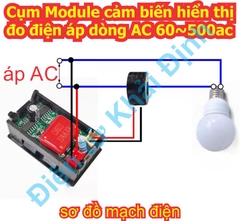 Cụm Module hiển thị cảm biến đo điện áp dòng AC 60~500ac loại 10A / 50A / 100A kde1770