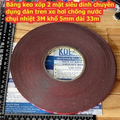 Băng keo xốp 2 mặt siêu dính chuyên dụng dán tren xe hơi chống nước chụi nhiệt 3M khổ 5mm dài 33m kde1857