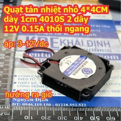 Quạt tản nhiệt làm mát nhỏ 4cm dày 1cm 4010 loại 2 dây / 3 dây 12V 5000v/p kde1871