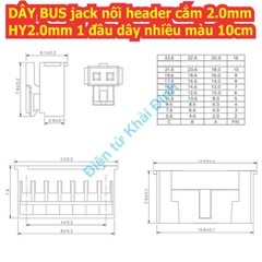 DÂY BUS jack nối header cắm 2.0mm HY2.0mm bấm 1 đầu dây nhiều màu 10cm 2P 3P 4P 8P kde1974