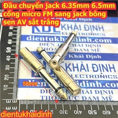 Đầu chuyển jack 6.35mm 6.5mm cổng micro FM sang jack bông sen AV sắt trắng kde2008