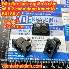 Đầu đực jack nguồn ổ cắm số 8 2 chân dạng khoét lỗ BX180-C AC-027B dạng lỗ cố định BX180-D AC-005 AC-005F kde2181