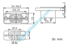 Đầu đực jack nguồn ổ cắm số 8 2 chân dạng khoét lỗ BX180-C AC-027B dạng lỗ cố định BX180-D AC-005 AC-005F kde2181