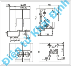 domino KF142R KF142 DA141-508, 5.08mm, 2 cổng / 3 cổng (dùng lẩy) kde2208